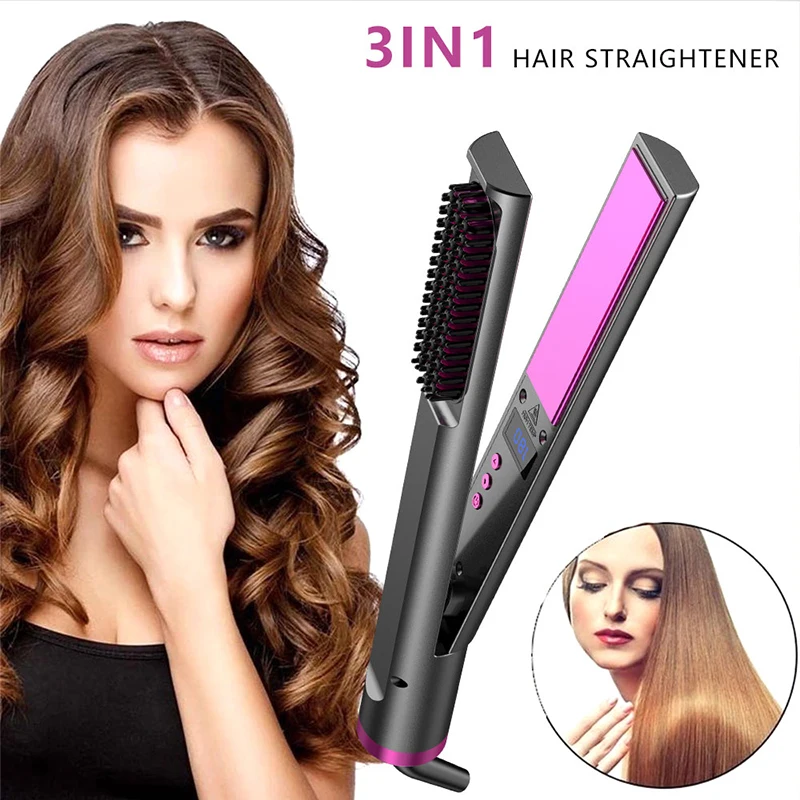 

Electric Comb Electric Hair Straightener With Comb Hair Straightener Flat Iron Straightening Brush