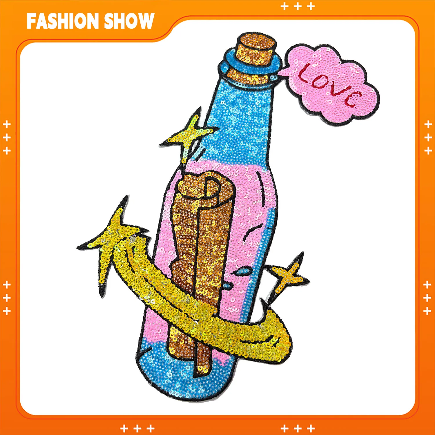 

Iron-On or Sew-On Sequin Embroidery Drift Bottle Patches DIY Clothing Accessories/Sweatshirt T-Shirt Sweater Hat Decoration/Shiny Three-Dimensional Decorative Patches