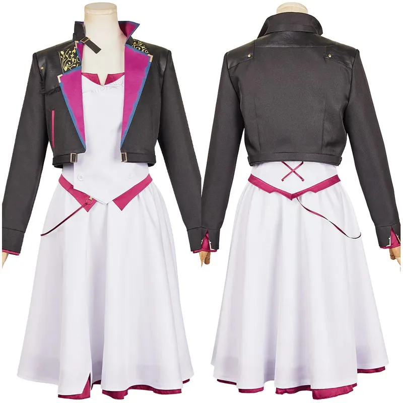 لعبة LoL Arcane Jinx Powder أزياء تنكرية Jinx Arcane فستان لعب الأدوار قلادة ملابس حفلات الهالوين معطف تنورة مجموعة