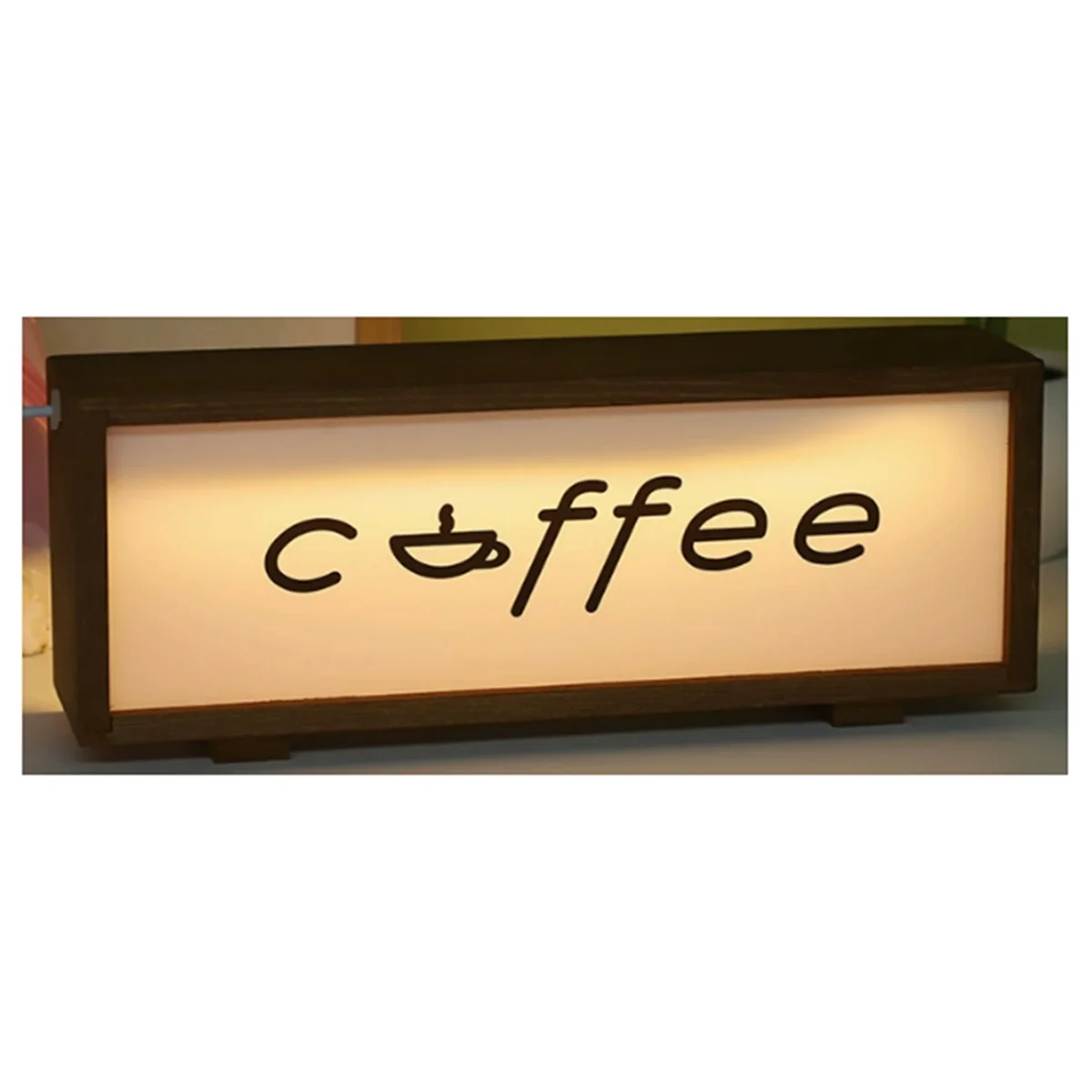 A03R Wooden Acrylic Night Light Photo Frame Bedroom Bedside Lamp Home Desktop Decoration