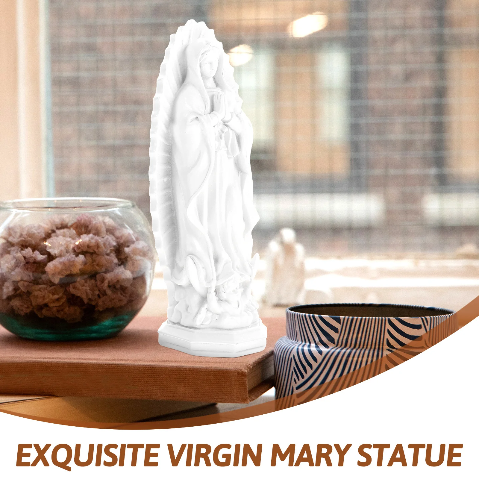 Harz Maria Statue Katholizismus Skulptur Religiöse Dekor Desktop Kirche Dekoration Einzigartiges Geschenk Maria Statue