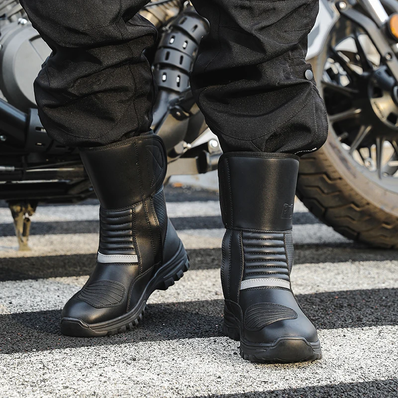 

Motorcycle Boots ADV Boots for Motorcyclist Man Motobiker Tall Boots Non-slip Touring Motorcycle Shoes for Autumn and Winter