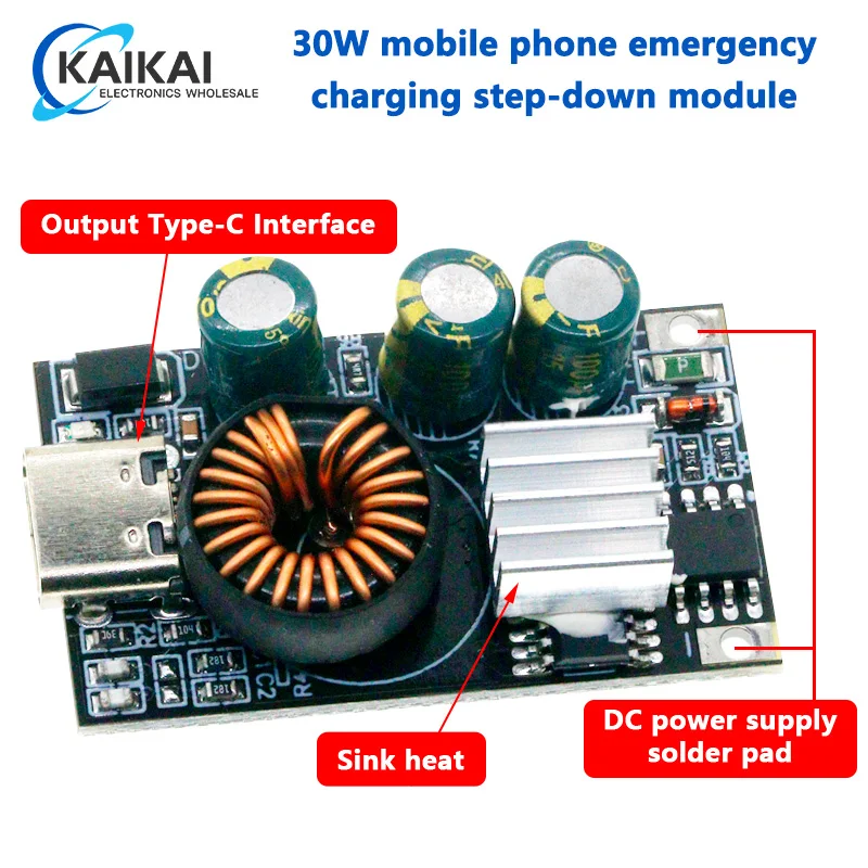 PD3.0/PPS/QC4.0 Apple Huawei MTK Samsung DIY szybka ładowarka DC 10-30V 30W moduł Step-down do awaryjnego ładowania telefonu komórkowego