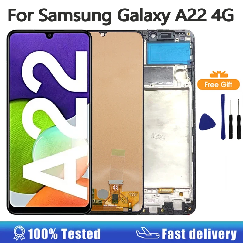 AMOLED Display Für Samsung Galaxy A22 4G LCD Display Touchscreen Digitizer SM-A225F A225F/DS A225M A225M/DS Bildschirm Ersatz