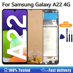 삼성 갤럭시 A22 용 AMOLED 디스플레이, 4G LCD 디스플레이, 터치 스크린 디지타이저 SM-A225F A225F DS A225M A225M DS 스크린 교체