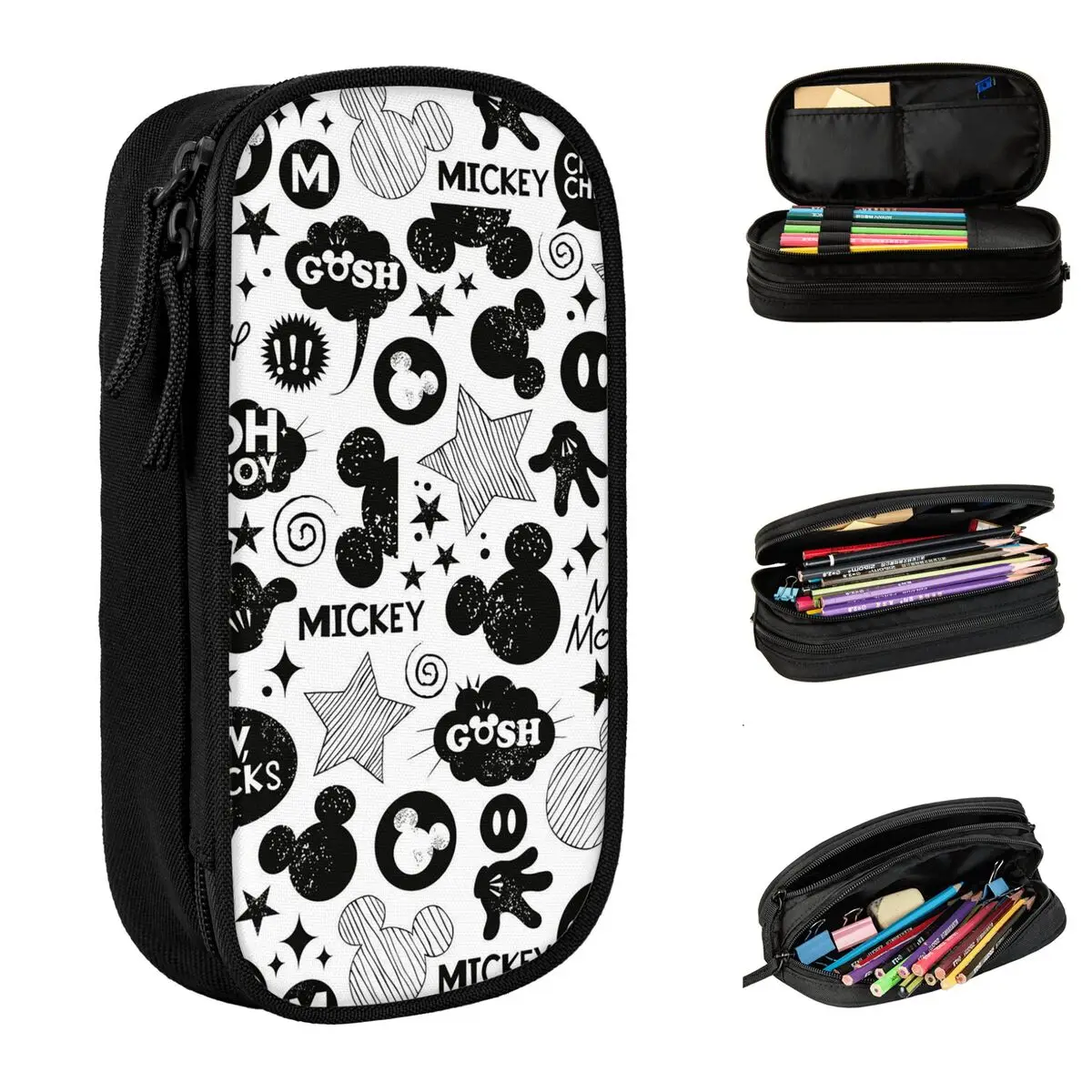 

Mickey Cartoon Pencil Cases Fashion Pen Box Bags Student Large Storage School Supplies Gift Pencil Box