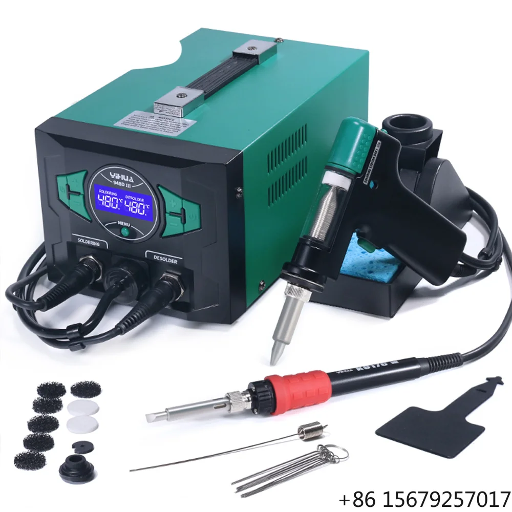 YIHUA 948D III Soldering Iron Desoldering Station Kit 3-in-1 Digital Soldering Station with Vacuum Solder Sucker