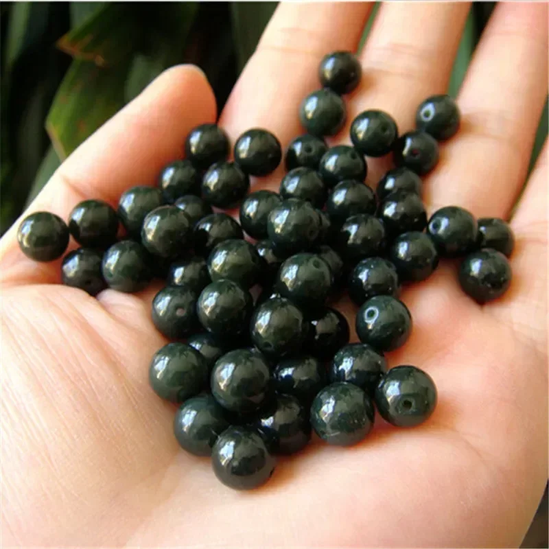 Grade A Hetian Jades Green Nephrite Round Beads For Jewelry Making Diy Necklace Earring Bracelet Charms Jewellery Accessories