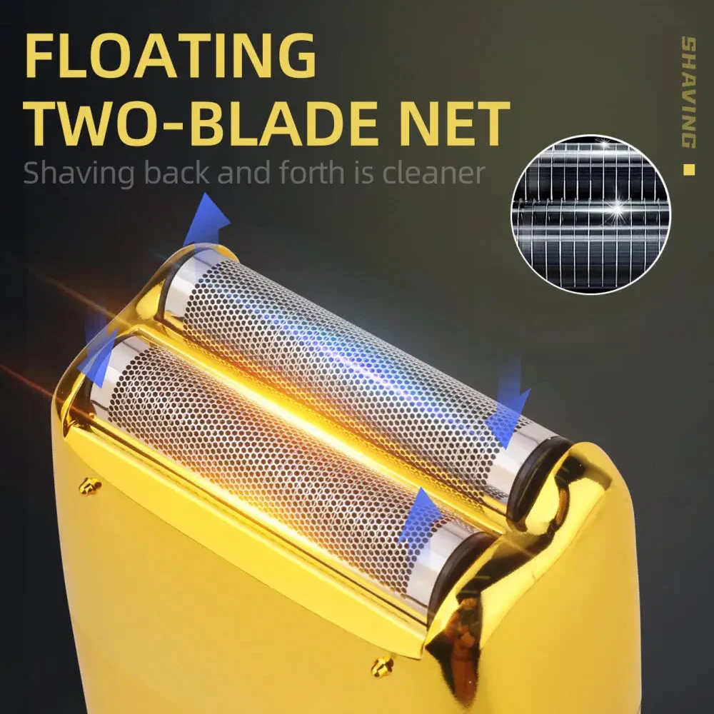 ماكينة حلاقة كهربائية للرجال مقاومة للماء بشفرة مزدوجة ماكينة حلاقة لاسلكية ترددية USB قابلة لإعادة الشحن ماكينة حلاقة