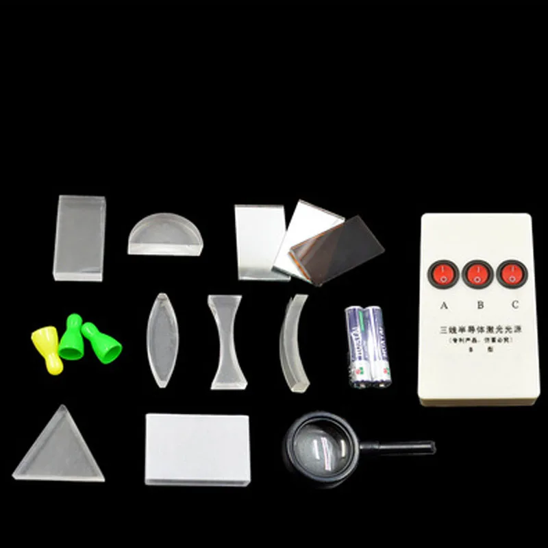 

Optical Teaching Set Science Experiment Kit Physicstriangular Prism Convex Concave Lens Laser Light Source