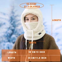 Winter Warm Balaclava Thermal Windproof Ski Hood Motocycle Face Cover Polar Fleece Adjustable Cycling Neck Cover Full Face Mask 6