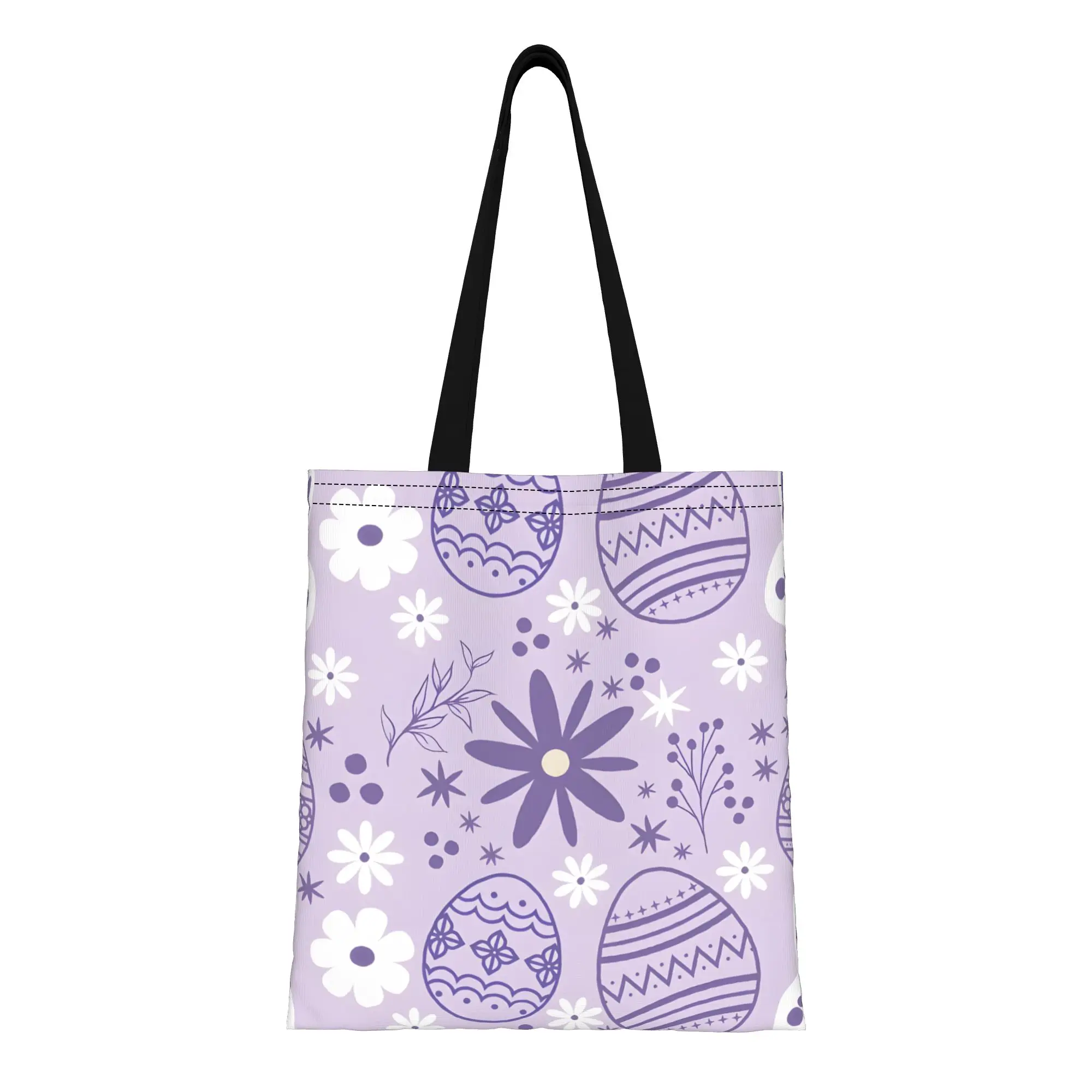 1PC Spring Bunny Canvas Tote Bag Easter Bunny Vibes Handbag Outdoor Handbag Trendy Tote