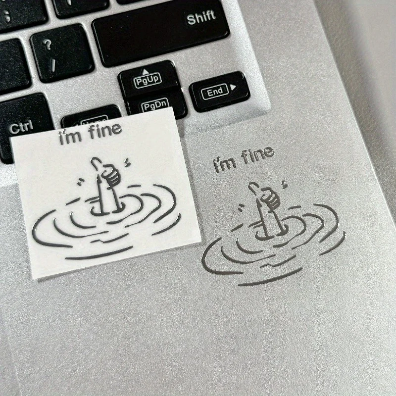 Waterproof Glossy Paper Laptop Stickers, Humorous 