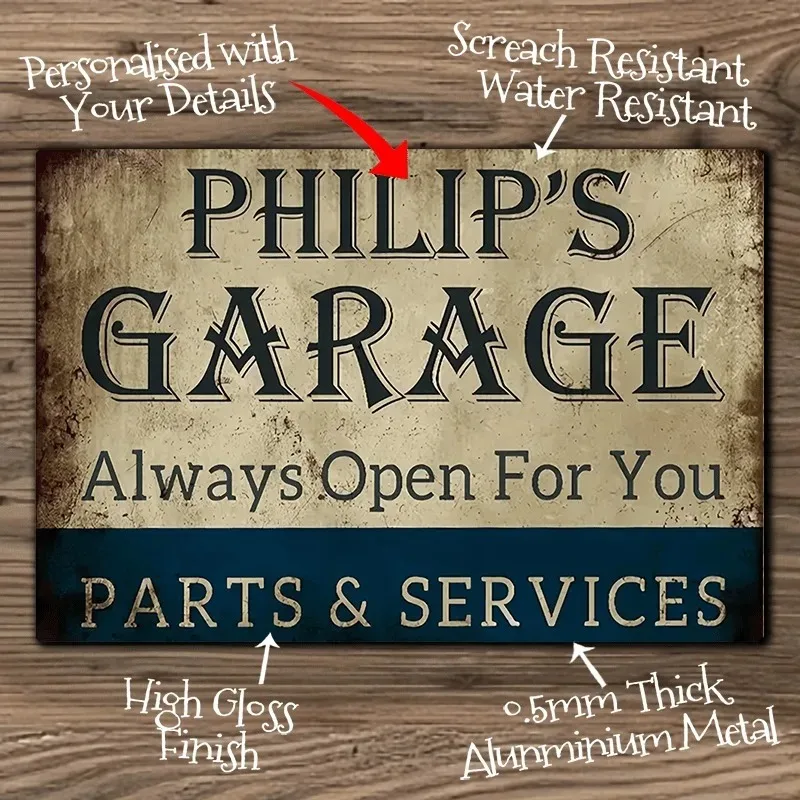 [CIFbuy][2D Flat] Custom Text Aluminum Metal Sign,Funny Garage Home Bar Wall Decor 8x12Inch (Only For Decoration)