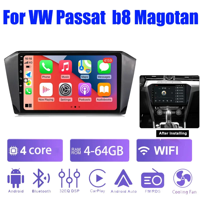 

10"Android Car Auto Radio CarPlay DSP For VW Passat B8 Magotan GPS Navigation Stereo Multimedia BT Wireless Carplay Stereo Scre