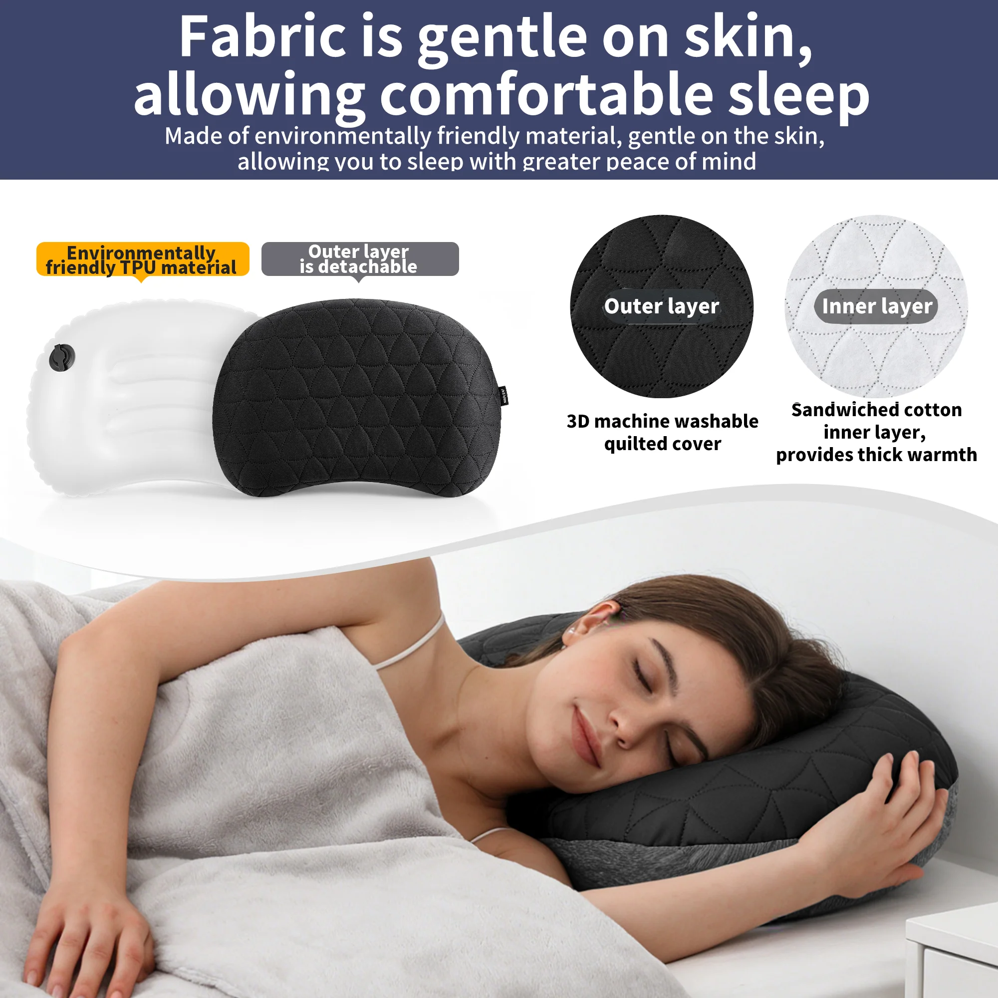 MAPLEAF TPU Camping Inflatable Pillow Neck Lumbar Support Cushion Ultralight Travel Hiking Sleeping Air Pillow
