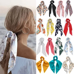 Hair Scarf Hair Scrunchies Chiffon Floral Scrunchie Hair Bands Ponytail Holder Scrunchy Ties Vintage Accessories for Women Girls