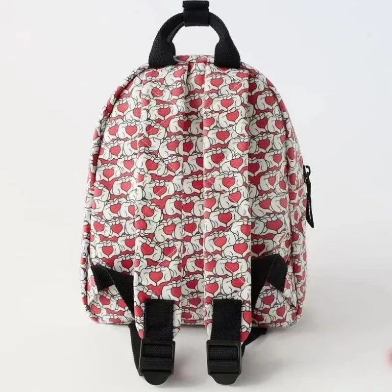 Disney 2024 New Cute Minnie Children\'s Backpack Girls Love Fashion School Bag Children\'s Casual Large Capacity Backpack