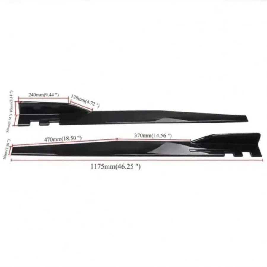 Rocker Panel Spoiler voor VW Jetta 2001-2011 Zwart Automotive Side Rok Splitters Diffuser Winglet Duurzaam ABS Plastic met Mat