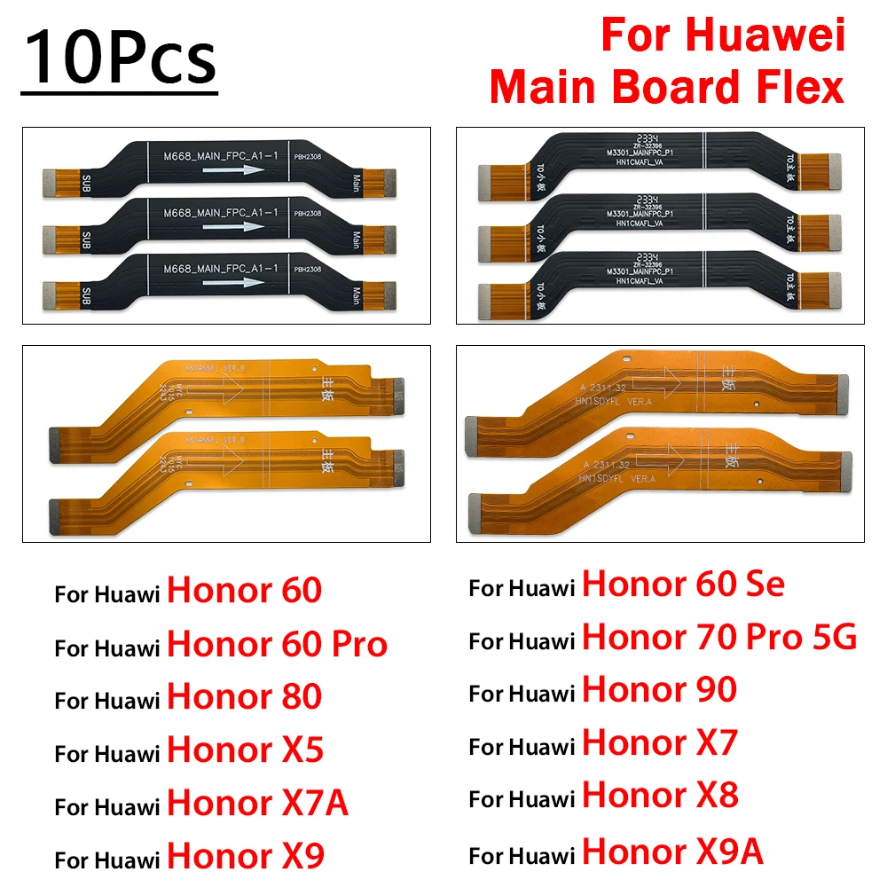 

10 шт. гибкий кабель для материнской платы для Huawei Honor 60 70 Pro 80 90 X7 X7A X8 X8A X9 X9A X9B Magic 5 6 Lite, гибкая основная плата