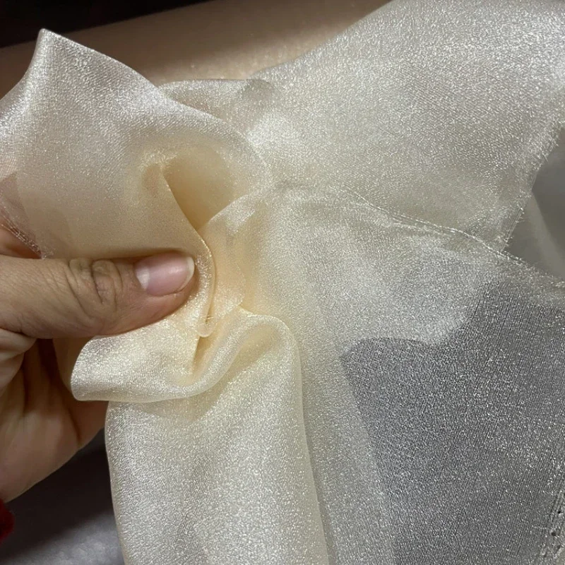 Organza Glitter Fabric Soft for Wedding Dress Children\'s Clothing Designer Handmade Diy Sewing Material Cloth By The Meter