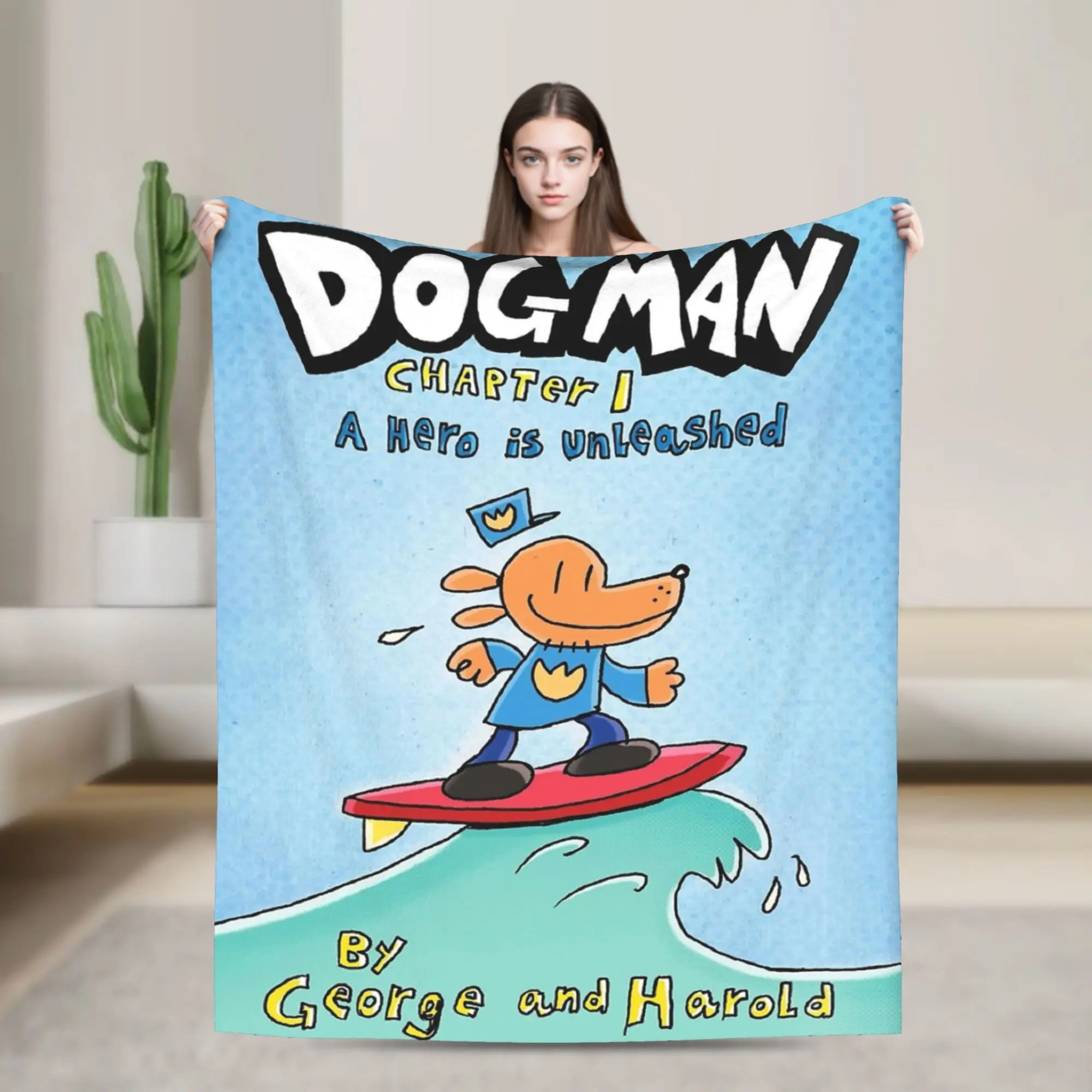 

Dog Man Comic Throw Blanket for Couch Soft Cozy Plush Blanket 50x60 Inch Multi-size Bedspread for All Seasons