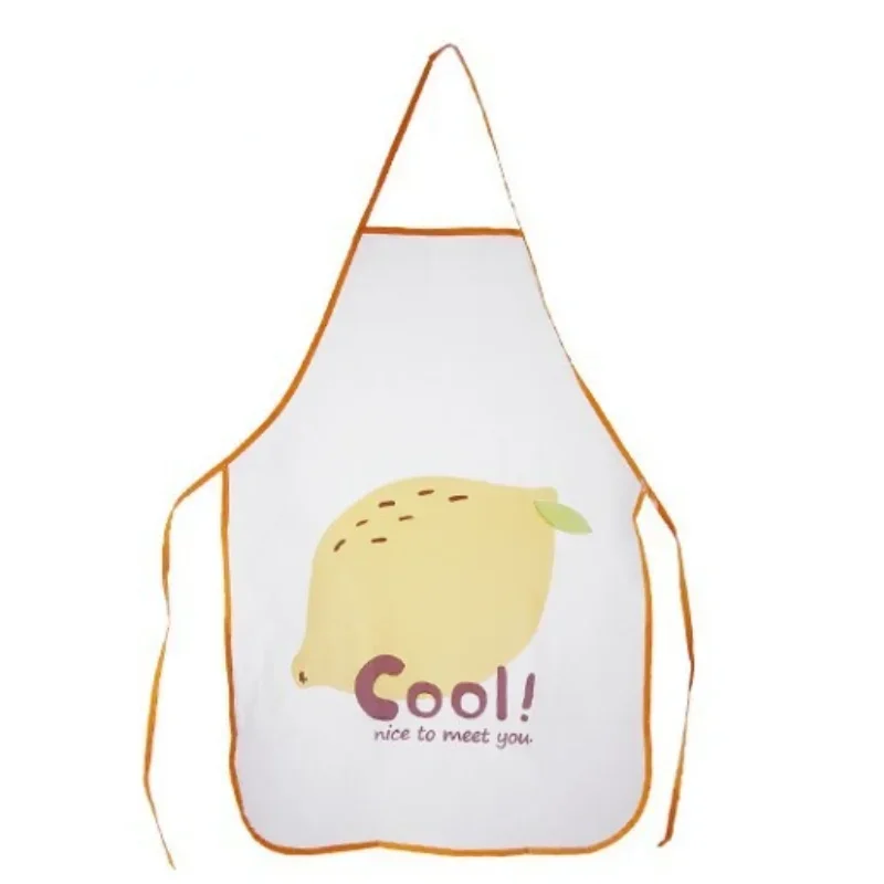 Bib Apron Semi Transparent Waterproof Anti-oil Apron Cartoon Fruit Printing Brief Adult Apron Kitchen Baking Cooking Accessories