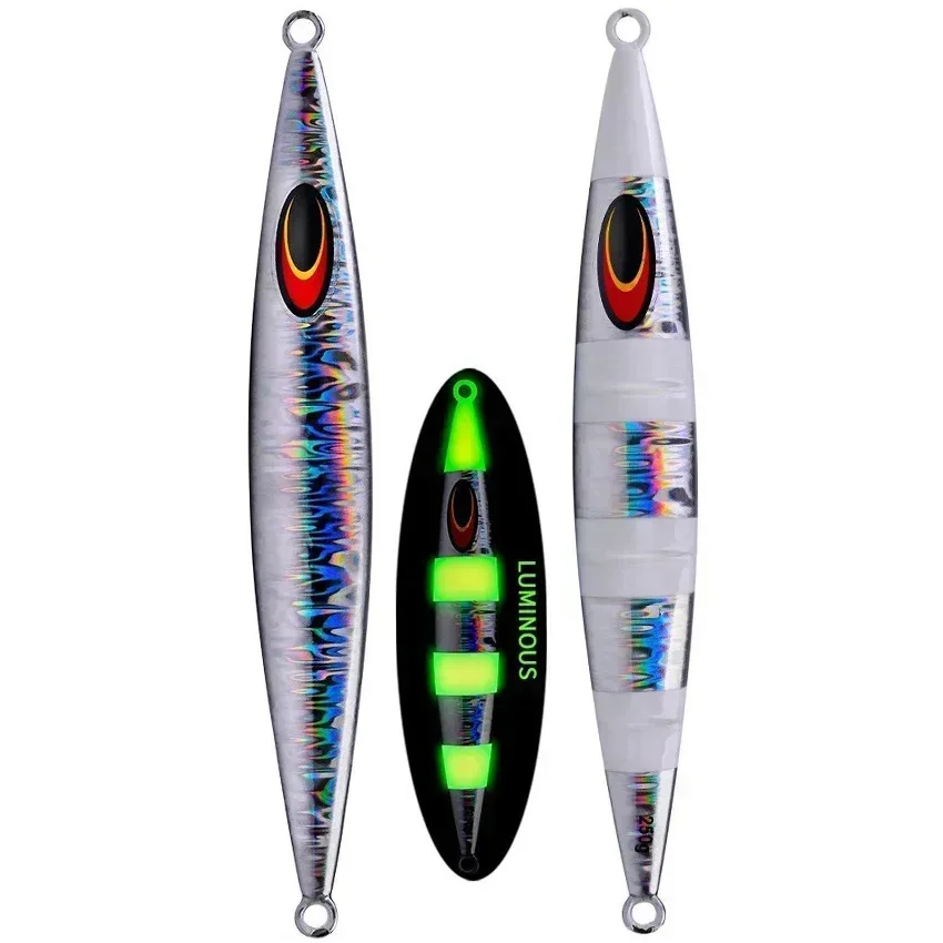 NONE 200g Lange Casting Langsam Sinkende Angeln Lockt Jigging Harte Wobbler Künstliche Köder Leuchtende Vertikale Angeln Locken Angeln Jig 3
