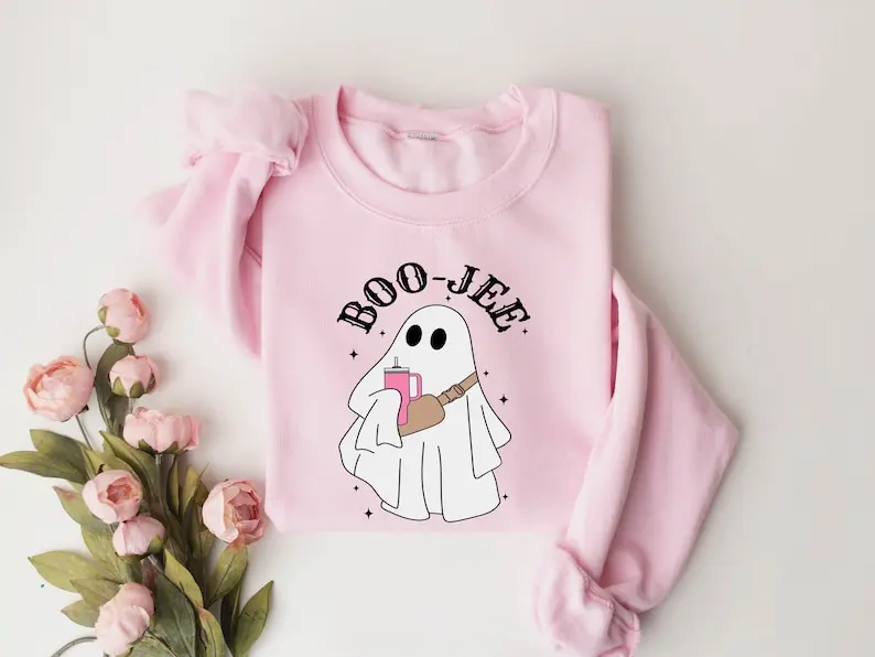 Halloween Sweatshirt Boo Jee , Spooky Hoodie, Season Sweater  Vibes Halloween Gifts Funny Tshits Euphoria Clothes Trick or Treat