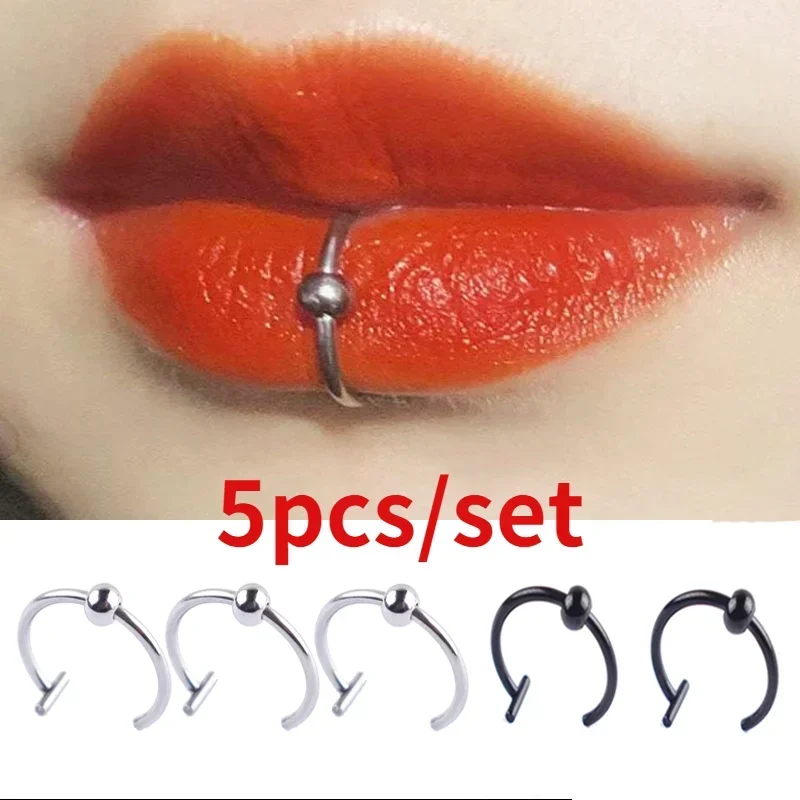 5Pcs Lip Nose Rings…