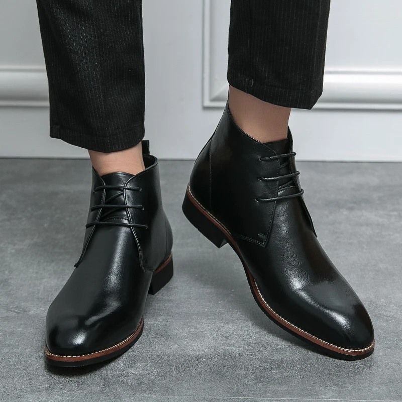Men Fashion Chelsea Boots Casual Business High Quality Ankle Boots Gentleman Exemplary English Style Size 38-48 Men Boots