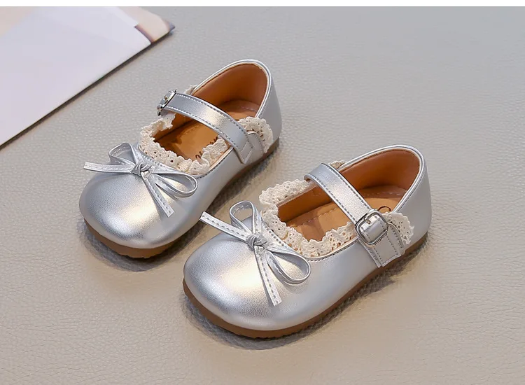 Mädchen Frühling Herbst Schleife Weiche Sohle PU-Lederschuhe Kinder Rutschfeste Spitzenbesatz Loafer Atmungsaktive Mary Jane Schuhe Kinder Freizeitschuhe – Detail 11