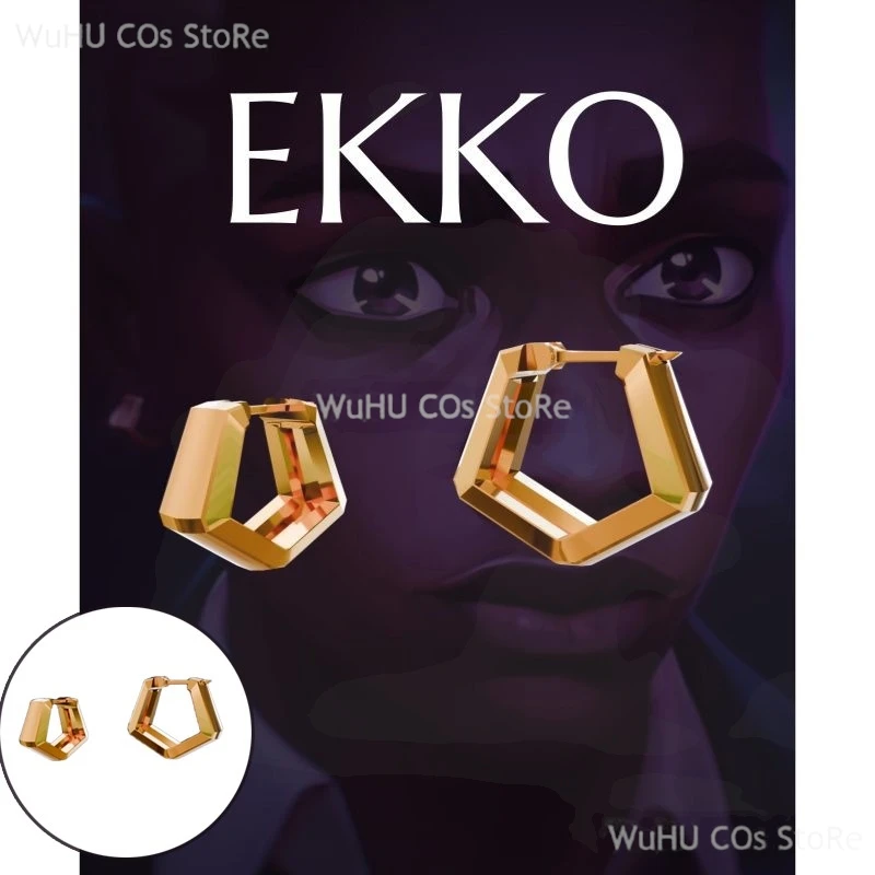 Game LOL Arcane S2 Cosplay Ekko Cosplay Earrings Women Men Halloween Party Roleplay Accessories