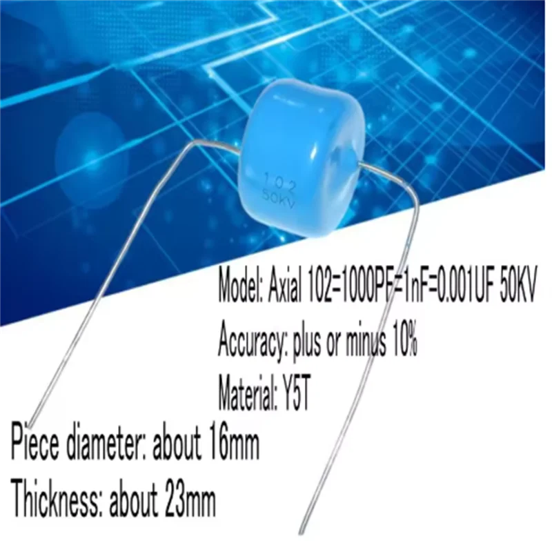 Axial high voltage ceramic capacitor 50KV 50000V 102 1NF 1000PF 222 2.2NF 251 250PF 471 470PF Axial capacitance