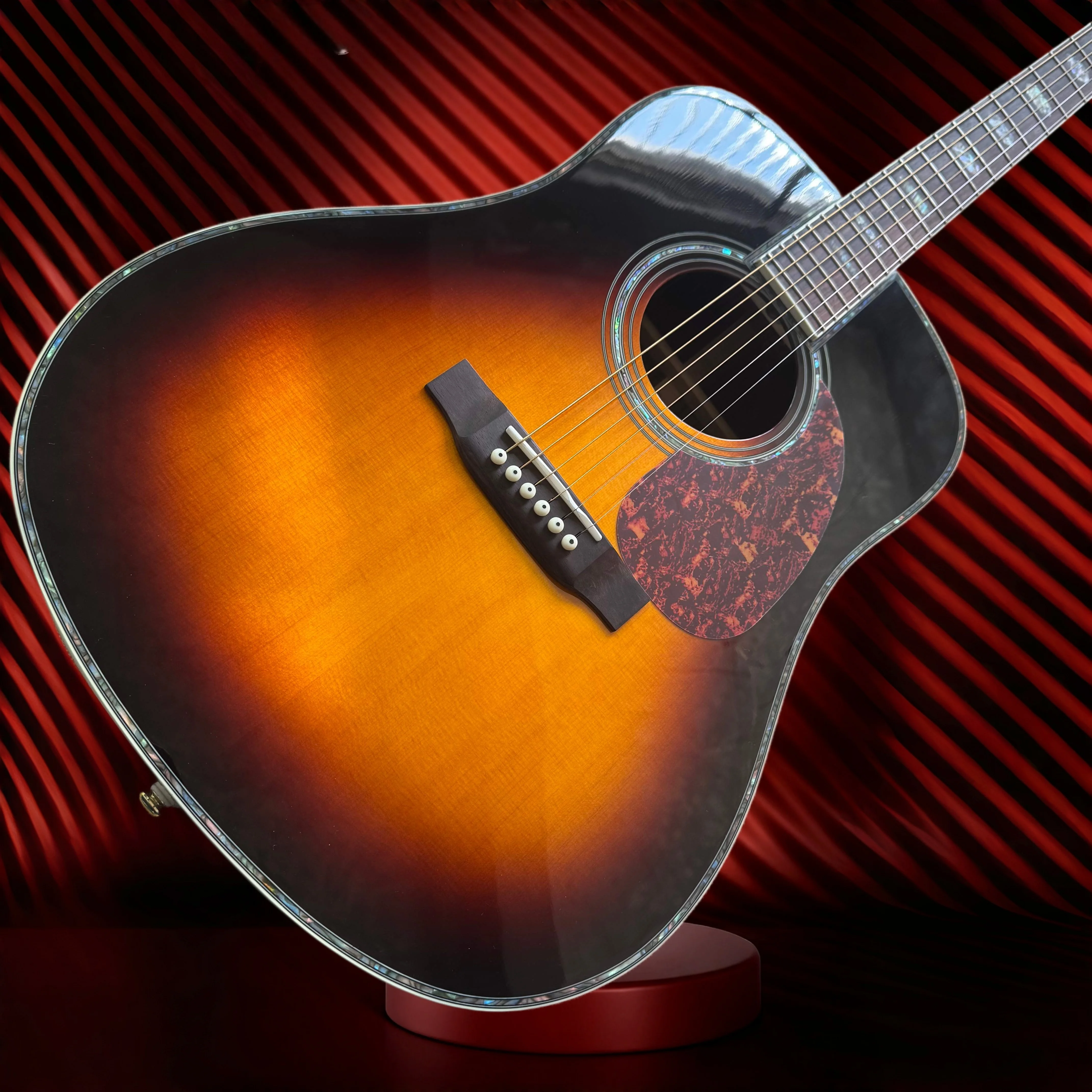 D45VS 41 Inch Dreadnought Sunburst Acoustic Guitar Spruce Top Tortoiseshell Pickguard Abalone Binding Adult Folk Guitar Beginner