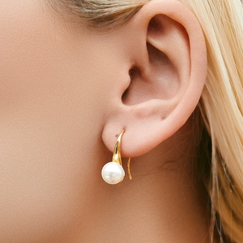 Retro Pearl Candy Beans Hook Earrings For Women Girls Summer Fashion New Jewelry Birthday Gift серьги женские