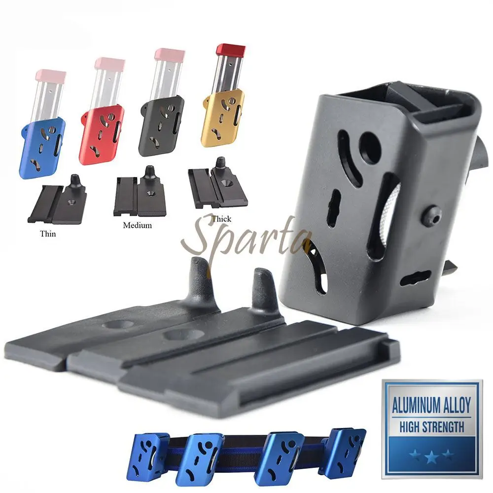 Aluminum Rapid Fire Mag Pouch For IPSC USPSA Competition With Quick Pull Release And Multi-Angle Adjustable Belt Mount