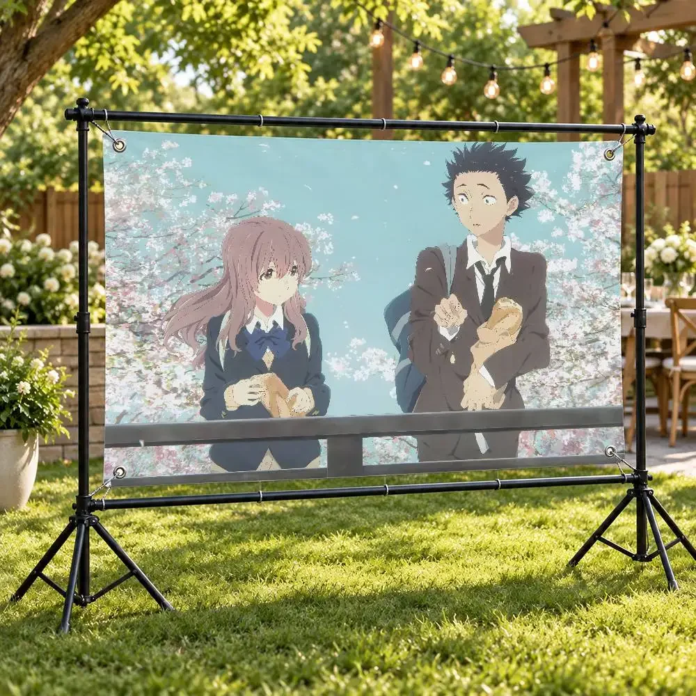 Anime A S-Silent V-Voice Aesthetic Wall Tapestry Flag Printed Wall Hanging Living Room Party Outdoor Decor