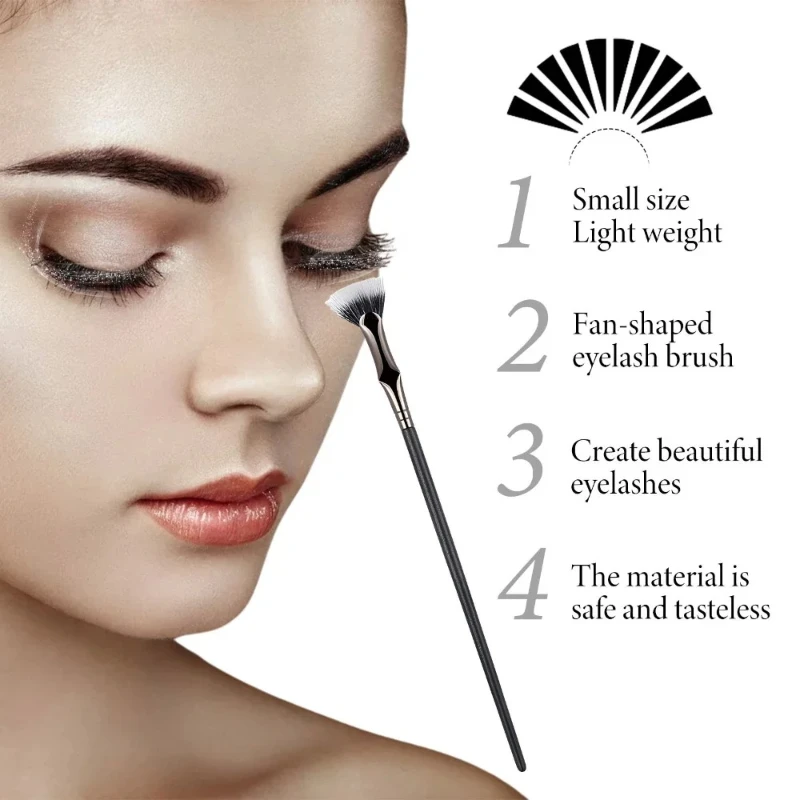 3 Teile/schachtel Heißer Verkauf Reinigung Wimpern Pinsel Falsche Wimpern Verlängerung Reinigung Make-Up Pinsel Fan Geformt Doppel-schicht Wimpern Pinsel