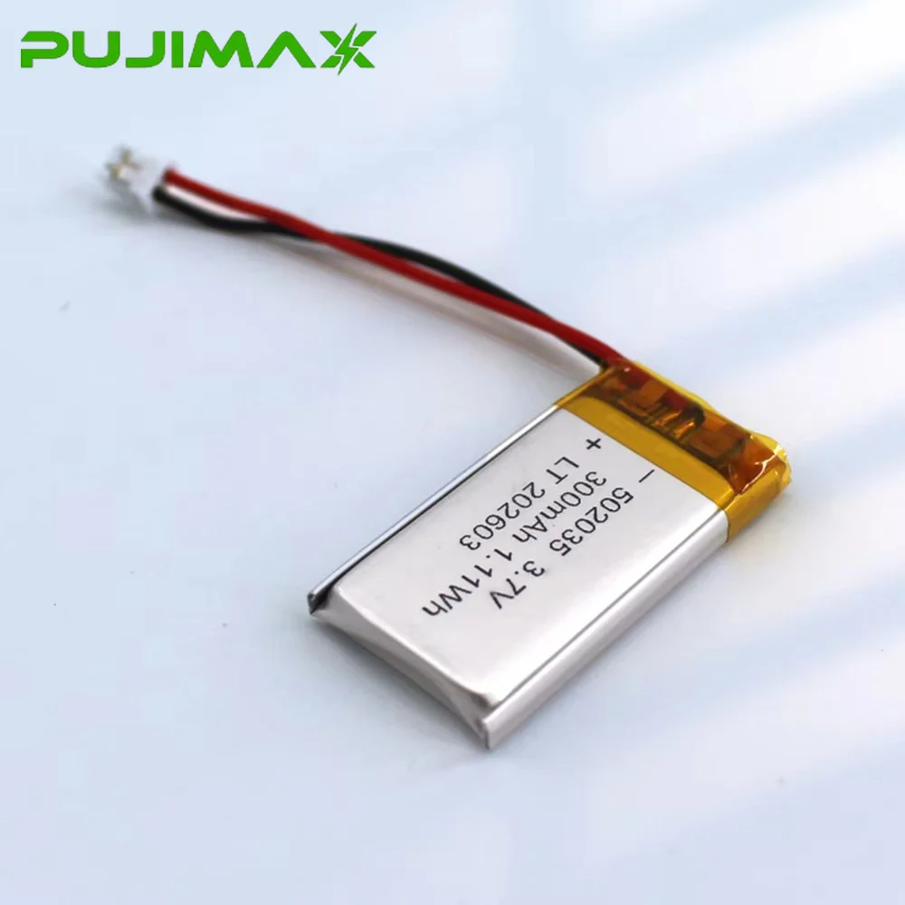

PUJIMAX 300mAh High Performance 502035 3.7V Rechargeable LiPo Battery for Insect Mouse Repeller Mite Remover GPS MP3 MP4