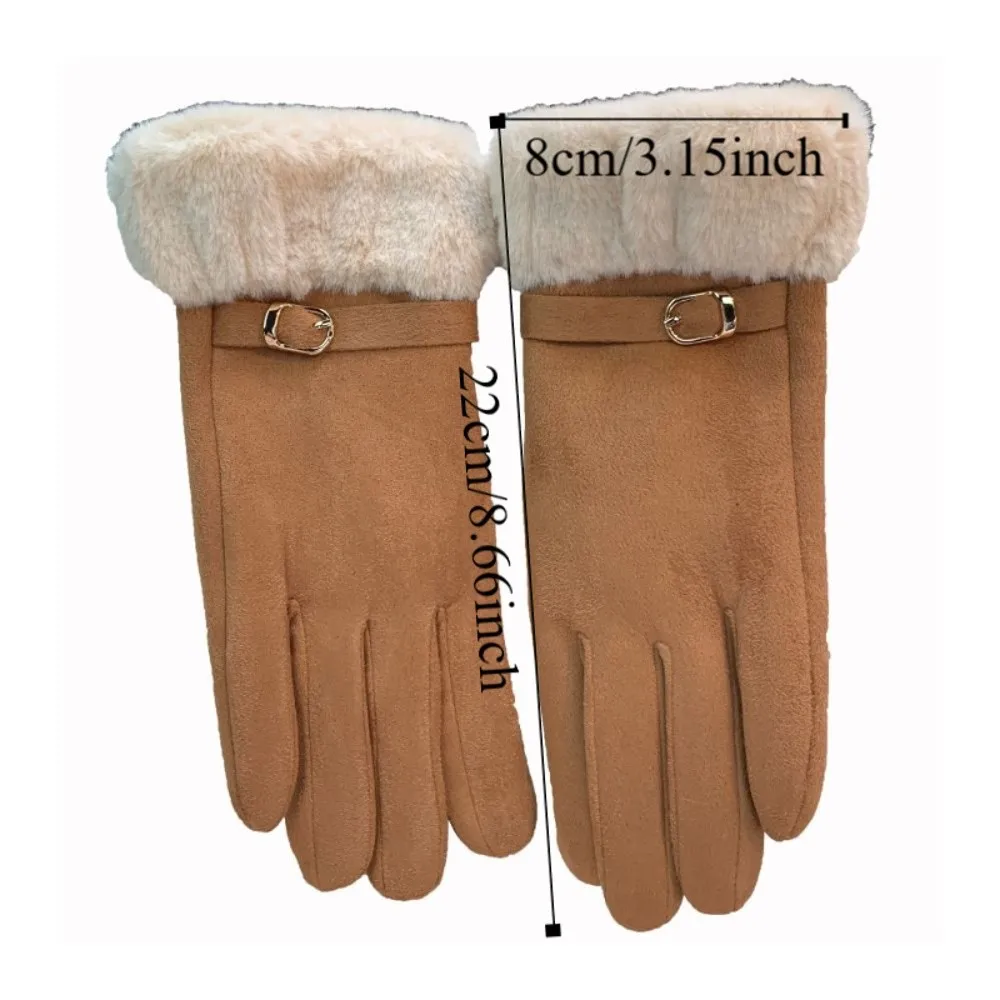 قفازات كاجوال مقاومة للرياح من جلد الغزال ناعمة ومريحة لركوب الدراجات قفازات دافئة تعمل باللمس للنساء قفازات شتوية للتزلج