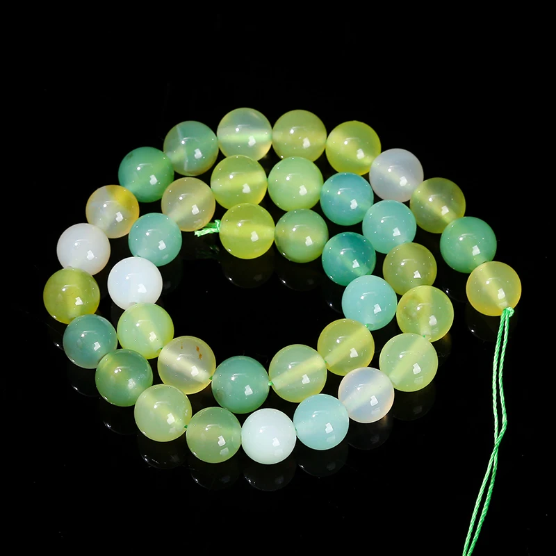 6 8 10mm Dyed Grape Color Agate Bead Polished Yellow Green Loose Spacer Bead For Jewelry Making Diy Necklace Bracelet Accessory