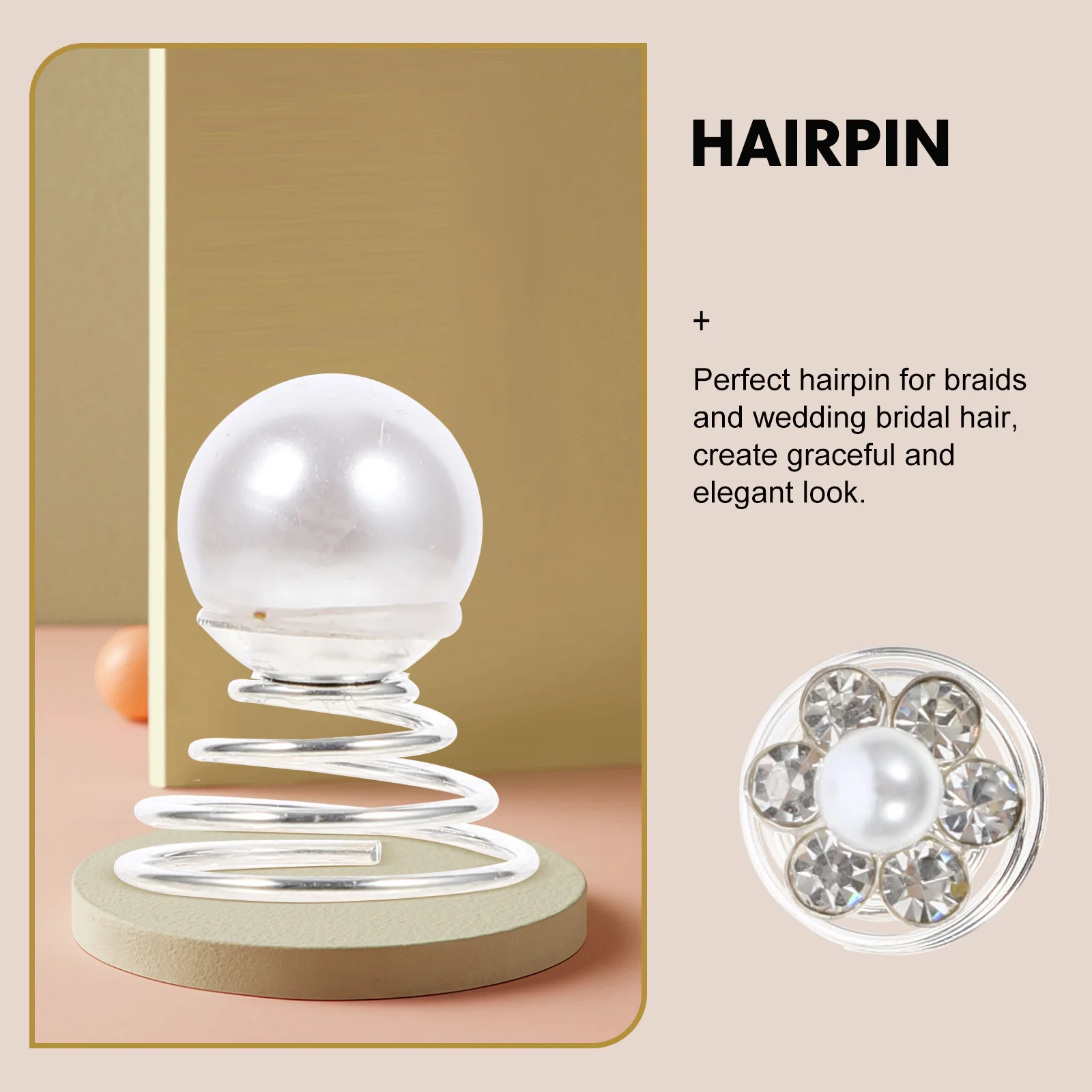 

48pcs Pearl Clip Bridal Spiral Accessories Elegant Hair Jewels For Braids Wedding Bridesmaid Hairstyle Decorative Pins