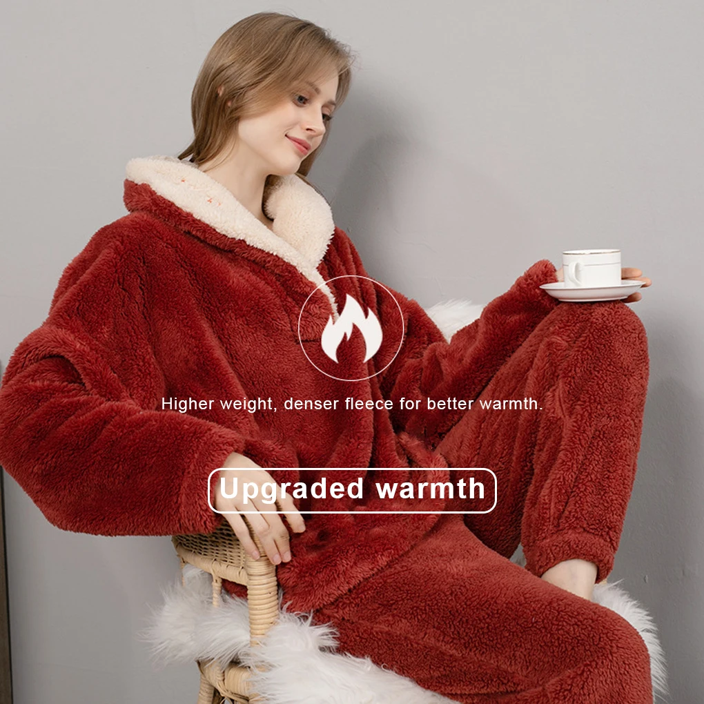 

Home Satin Sleepwear Soft Comfortable And Versatile Women Autumn And Winter Flannel Pajamas Set Grey L