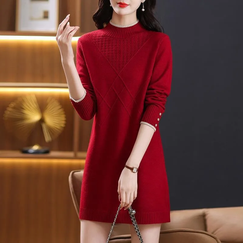 

Женские свитера и пуловеры осень-зима 2026: Новые вязаные свитера с цветными вставками и воротником-стойкой, женские базовые топы средней длины