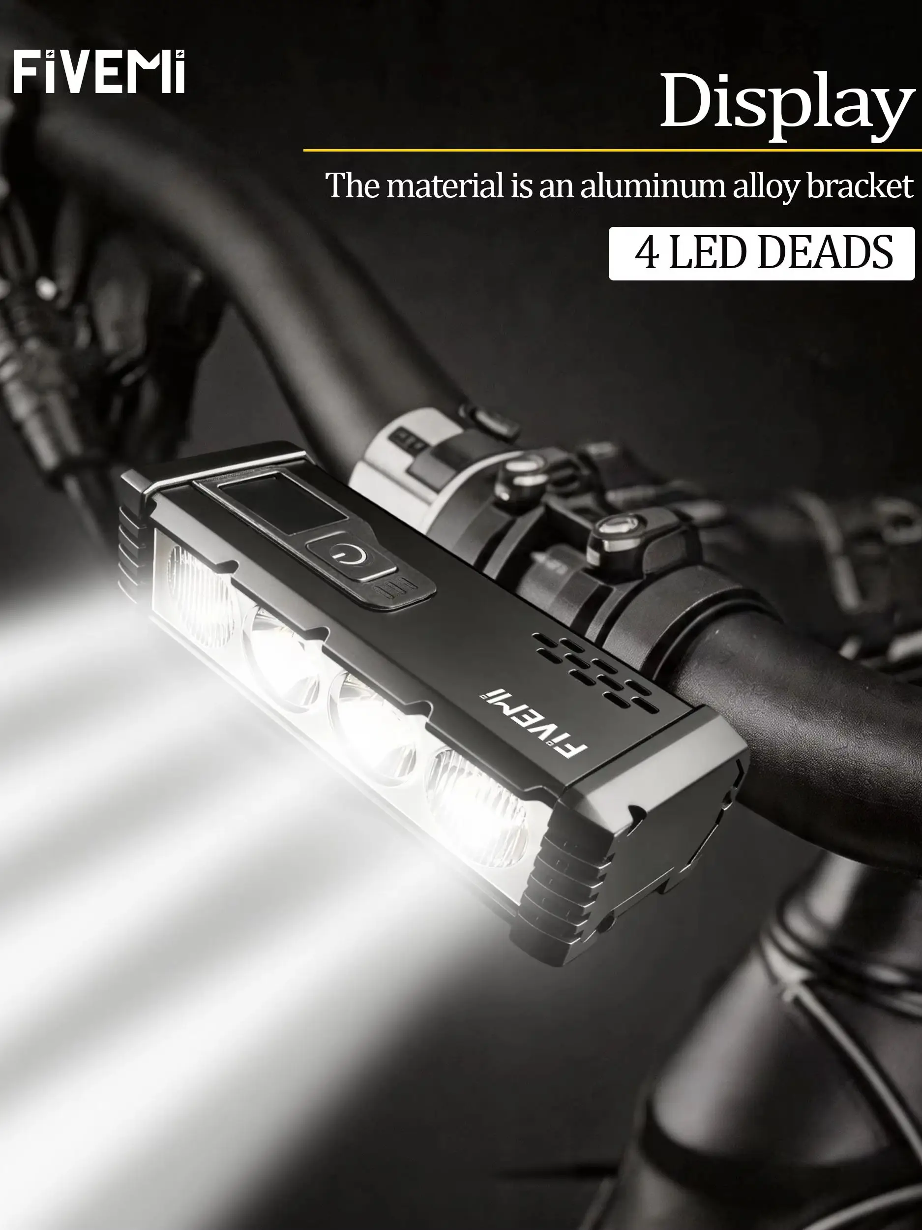AliExpress fivemi Fivemi 4Led MTB Bicycle Lights 2000MAH Rechargeable Bike Light Flashlight Outdoor Cycling Bike Accessories for Electric Scooter