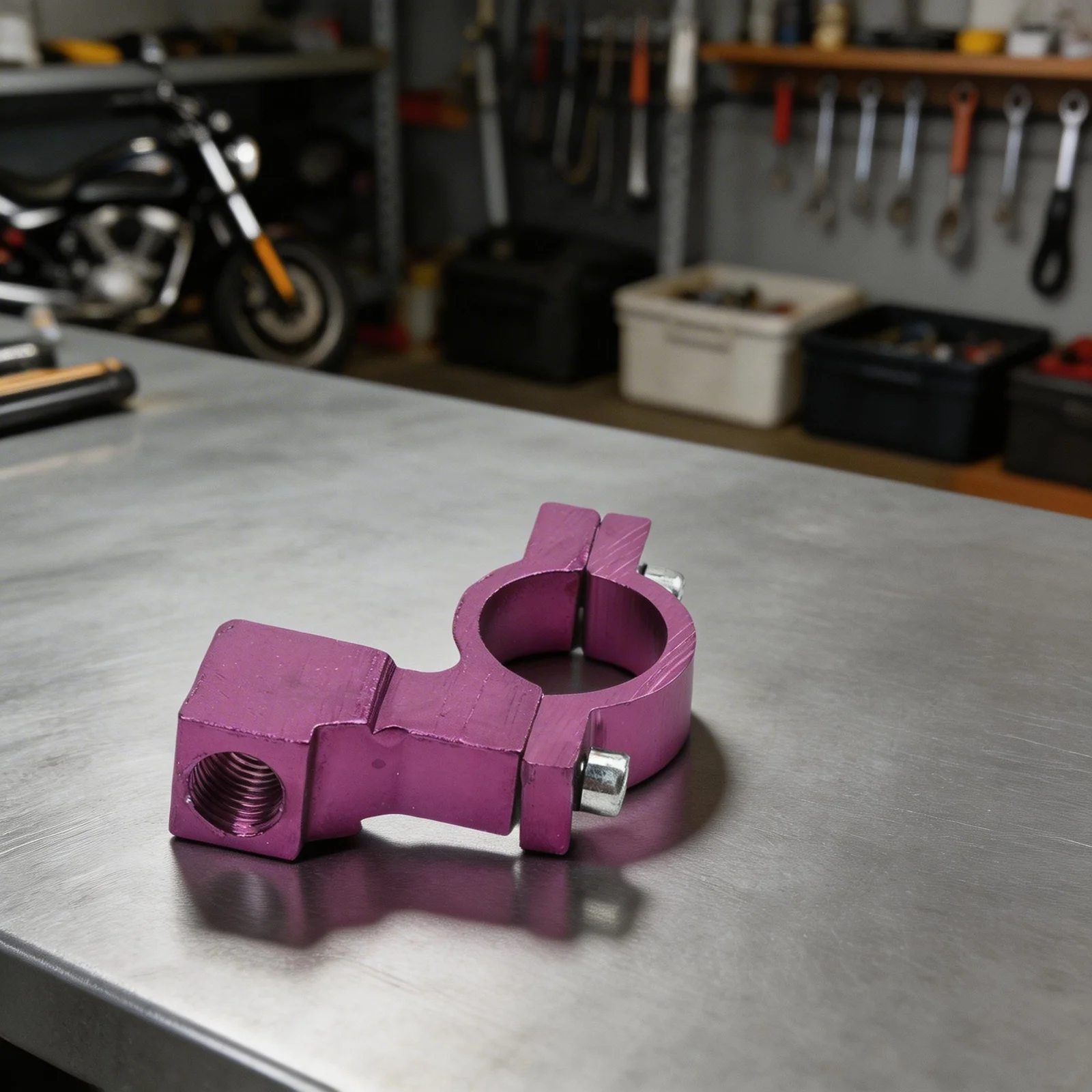 10mm Thread Diameter Rearview Mirror Clamp Bracket for Motorcycle Handlebar Compatible with Various Stud Mounts