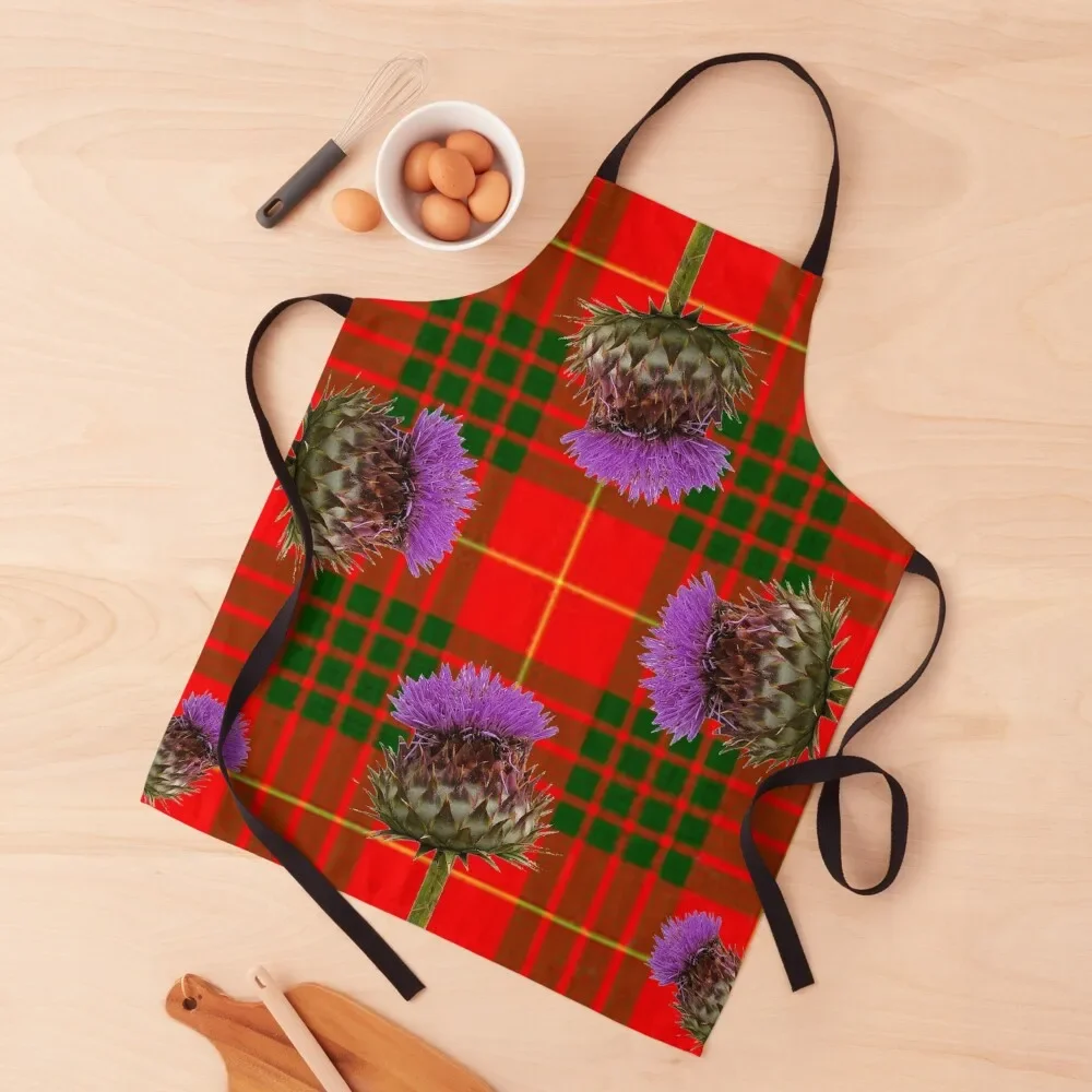 

SCOTTISH CAMERON TARTAN WITH PURPLE THISTLES ART Apron Men'ss chef for man for home useful pieces christmas decoration Apron