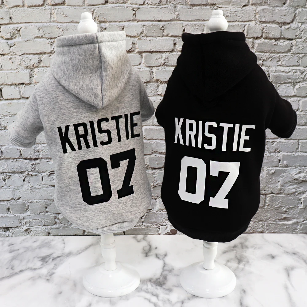 Custom Name Pet Clothes, Dog Hoodie, Personalized Pet Name, Small and Large Dogs, French Bulldog Clothes, Customized Number