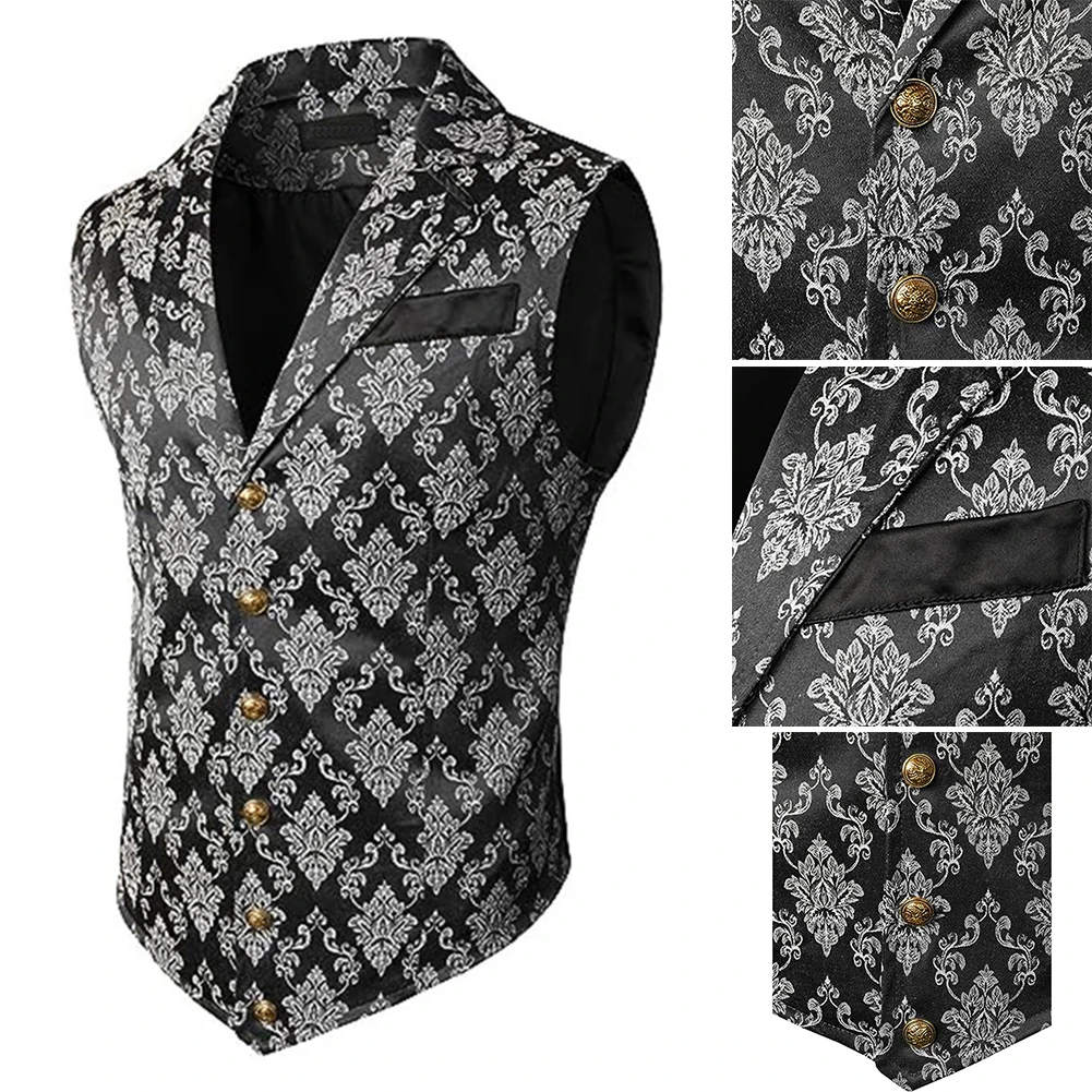 Comfortable Mens Waistcoat Mens Vest Vest Daily Decorative Pattern Fashion Formal Gothic Polyester Regular Single